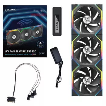 Lian Li UNI FAN SL-INF Wireless 120mm pööratud labaga ARGB korpuse ventilaatorid 3-pakk must