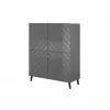 Shelving unit ABETO 100.5 x 40 x 121.5 cm grafiit/läikiv grafiit