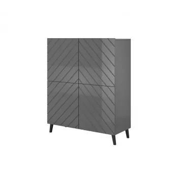 Shelving unit ABETO 100.5 x 40 x 121.5 cm grafiit/läikiv grafiit