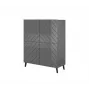 Shelving unit ABETO 100.5 x 40 x 121.5 cm grafiit/läikiv grafiit
