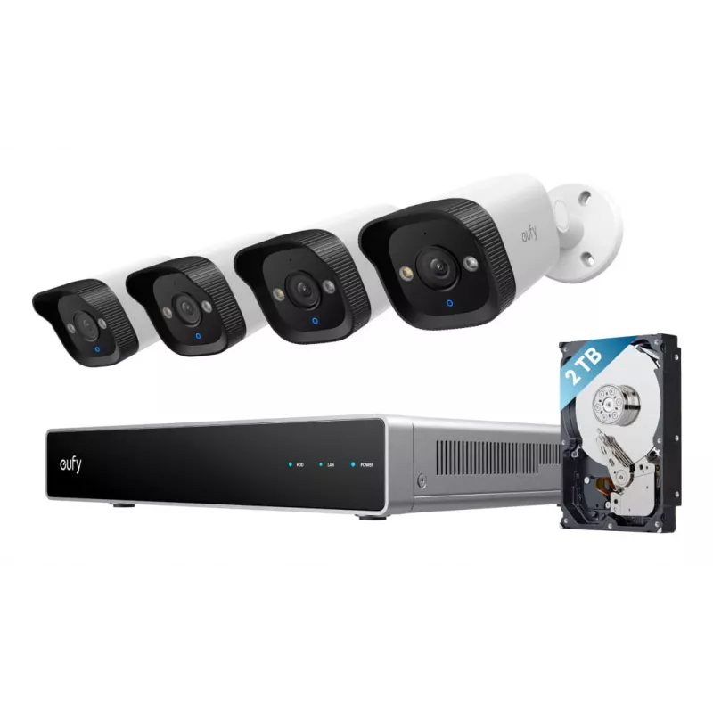 NVR-turvasalvesti Eufy E40 — 8-kanaliline 4K sisend, 2 TB HDD (laiendatav 16 TB-ni), Must/Hall/Valge
