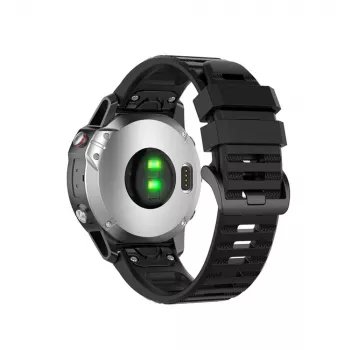 Silikoonrihm FIXED Garmin QuickFit 26mm must — asendusrihm 26 mm