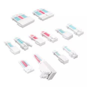 Kaabli/adapteri komplekt Kolink Core Pro 12V-2x6 Type 2 punutud pikendus – Briljantvalge/Neoonsinine/Puhas
