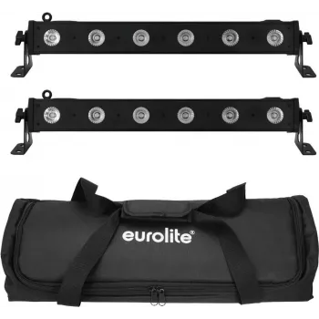 LED-riba komplekt EUROLITE 2x LED BAR-6 QCL RGBW koos pehmekotiga