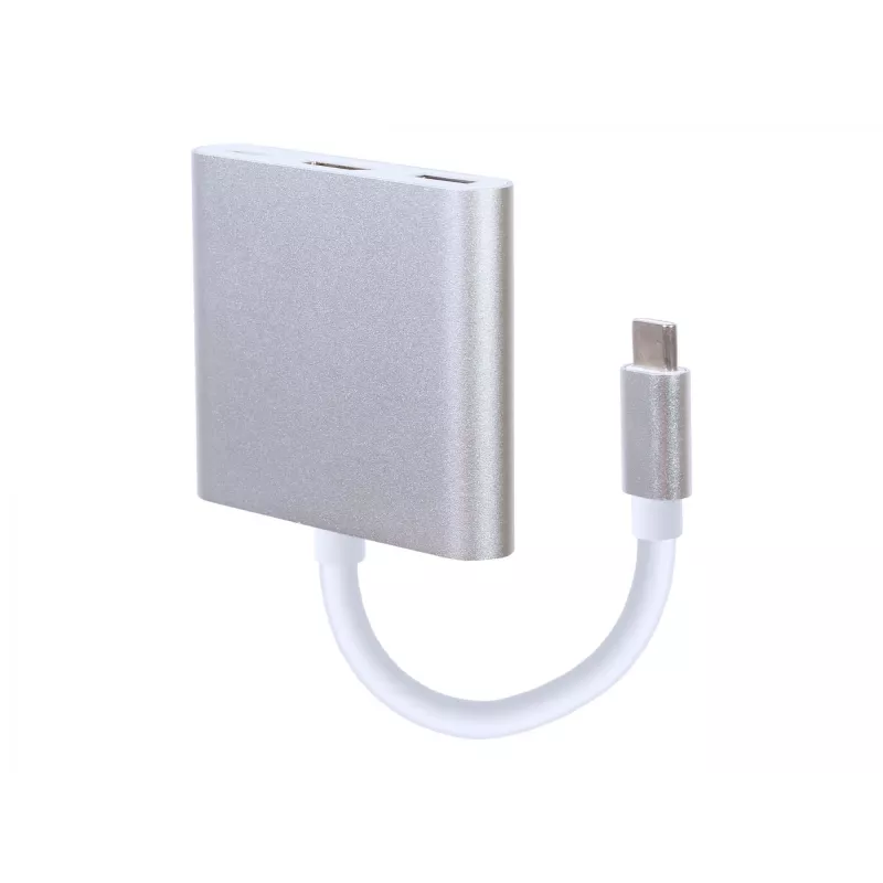 USB-graafikaadapter GEMBIRD A-CM-HDMIF-02-SV, HDMI-väljund, kuni 3840×2160, hõbedane, 58,5×51×11,6 mm