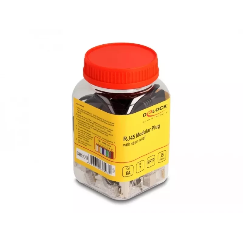 DeLOCK 66903 traatühendus RJ-45 Must Metallist Isane 25 tk