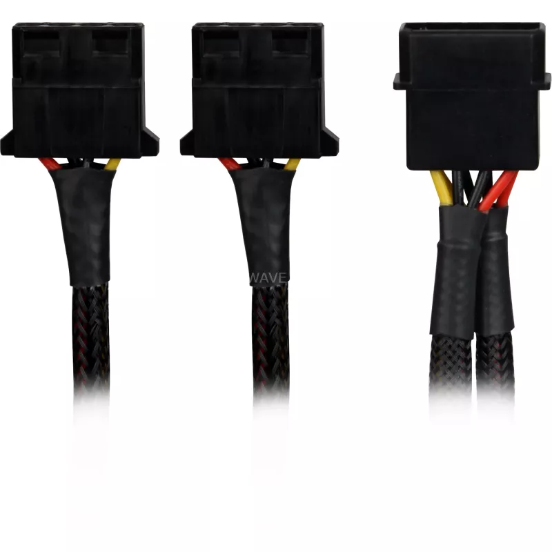 Sharkoon SATA Y toiteadapter, 4P Molex, 0,15 m, must - digitaal-/andmeside - toiteplokk