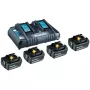 Makita - akulaadija + aku 4 x - Li-Ion - 5 Ah - 90 Wh - 2 x aku laadimine - Makita DEADML801, DEADML810, DHP482, DJN161, DJS101, DSS501, DTD171, DUC254, DVR450, M jaoks