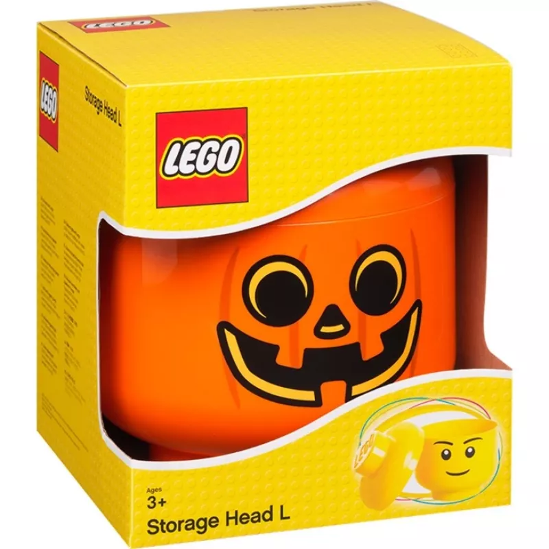 Hoiukarp Room Copenhagen LEGO Storage Head Pumpkin suur oranž/must