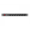 Lanberg | Toitejaotuse seade (PDU) 19 tolli 1U 10A 2M 7X Schuko pistikupesa | PDU-07F-0200-IEC-BK