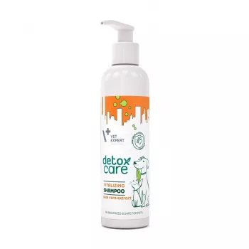 Lemmikloomašampoon VETEXPERT Detox Care Vitalizing 250 ml — toitev šampoon täiskasvanud kassidele, kõikidele karvkatte tüüpidele