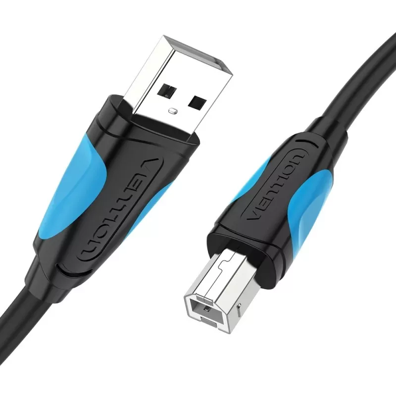 USB 2.0 A – USB-B kaabel Vention VAS-A16-B500, 5 m, must, isane-isane, 480 Mbps