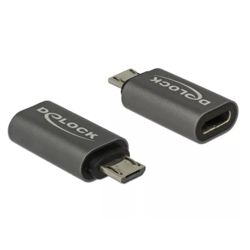 DeLOCK - USB-adapter - USB-C (W) Micro-USB tüüp B (M) - USB 3.1 Gen 1 - 2,8 cm - Antratsiit (65927)