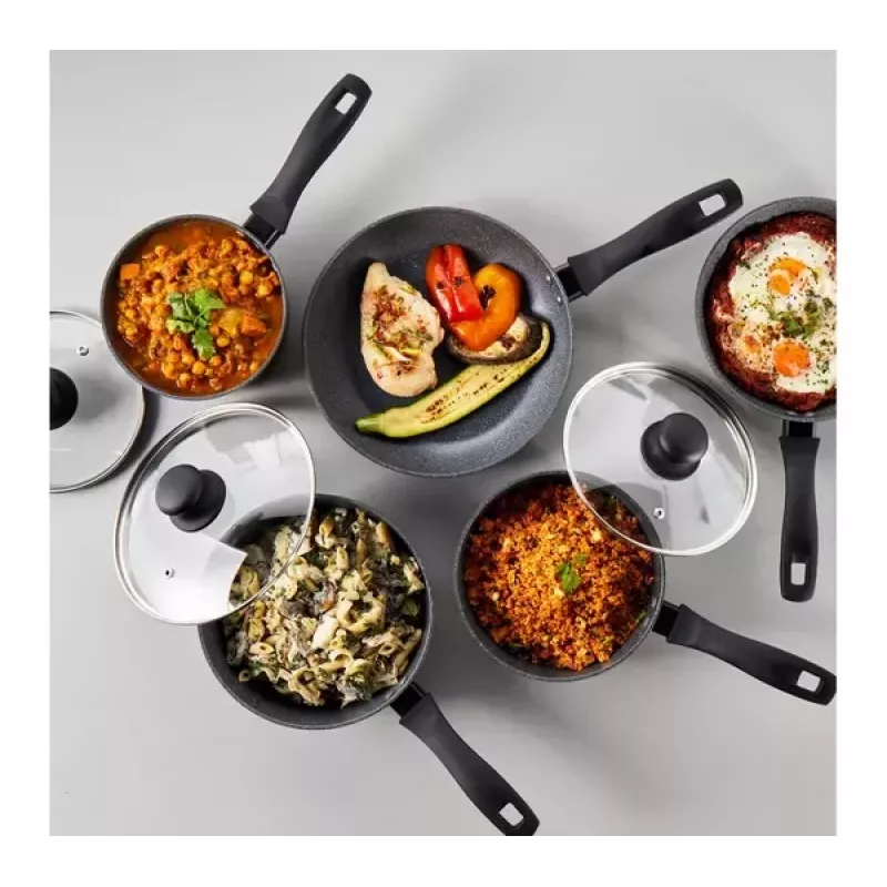 Viieosaline Russell Hobbs pannikomplekt Metallic Marble RH02814EU7 — mittenakkuva kattega, erinevad suurused