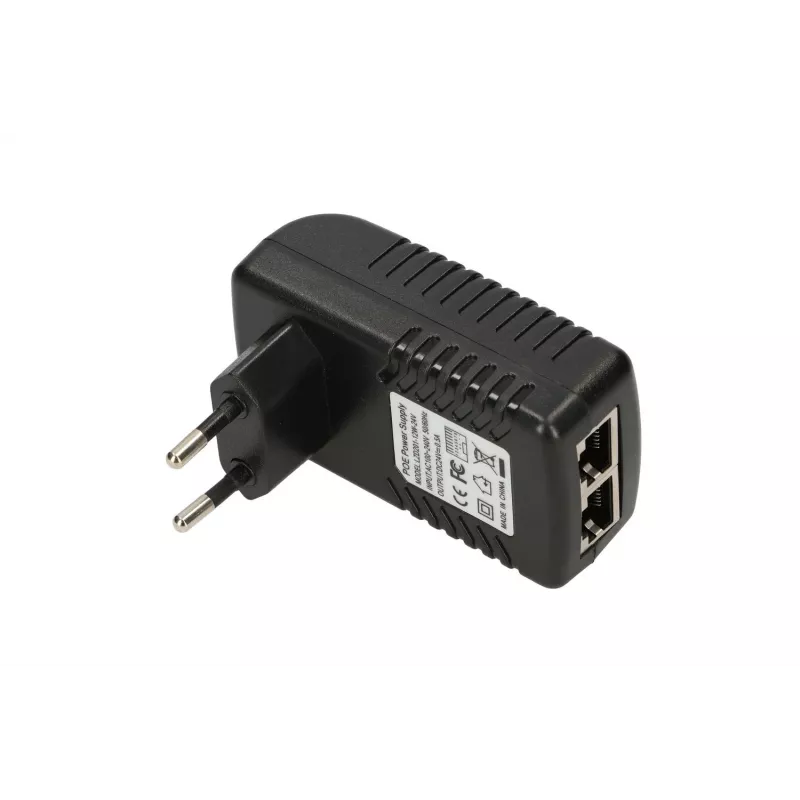 PoE toiteallikas Extralink POE-24-12W 24 V 0,5 A 12 W sisetingimustes, seina pistik, must
