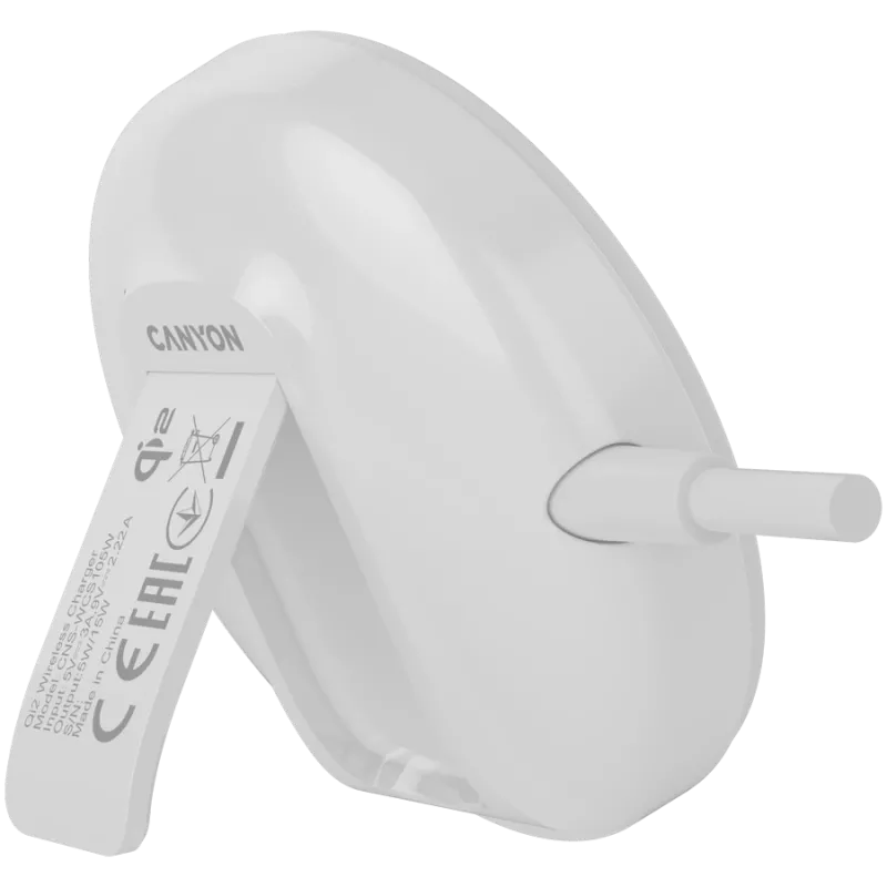 Juhtmevaba laadija CANYON WS-105 15W Qi2 valge – 15W juhtmevaba laadimine, Qi2-ühilduv