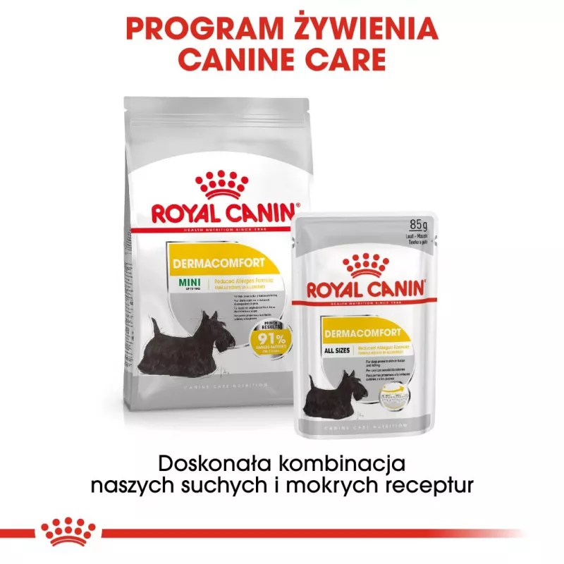 ROYAL CANIN Mini Dermacomfort - kuivtoit tundliku ja ärritusele kalduva nahaga täiskasvanud väikest tõugu koertele - 3 kg