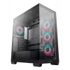 PC korpus DeepCool CG580 4F Midi Tower — ATX/ITX/MicroATX, karastatud klaas, 3×120mm+1×120mm ventilaatorid, 2×3.5-tolline ja 2×2.5-tolline, USB-A×2 USB-C×1, must