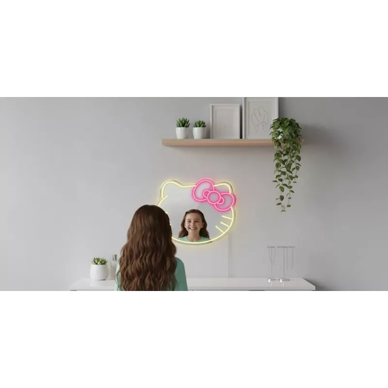 LED-neoonpeegelvalgusti MANTA MASNL129WH — Kass kaabuga, dekoratiivne neoonaktsent