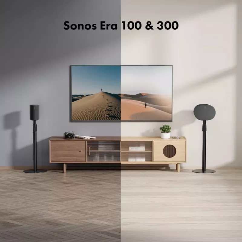 Põrandastatiiv MACLEAN MC-496 Sonos Era 100 ja 300 jaoks, reguleeritav kõrgus 682–1068 mm