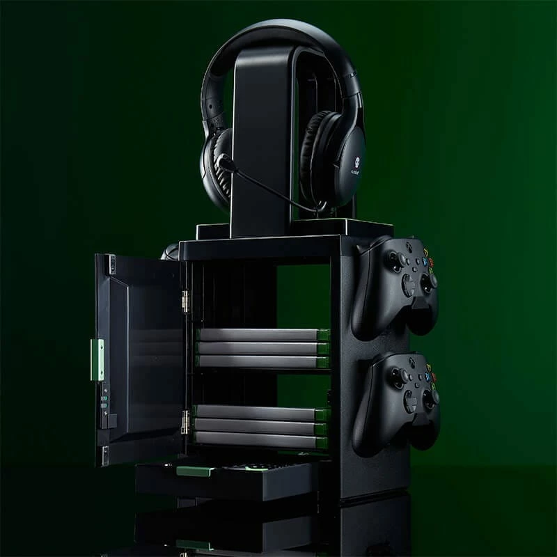 Numskull Games Official Xbox Gaming Locker, Diskettenhalter mängudele, Xbox, Must, Juhtmega