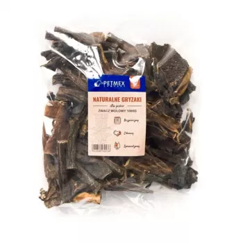 Koerte närimiskont PETMEX Beef Rumen 1 kg — naturaalne veise libediku maius täiskasvanud koertele, 1 kg pakend