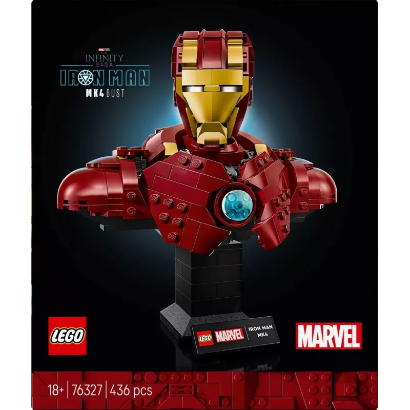 LEGO ehituskomplekt Marvel Super Heroes Iron Man MK4 3D-mudel, 436 osa, sisaldab 1 minifiguuri, vanusele 18+