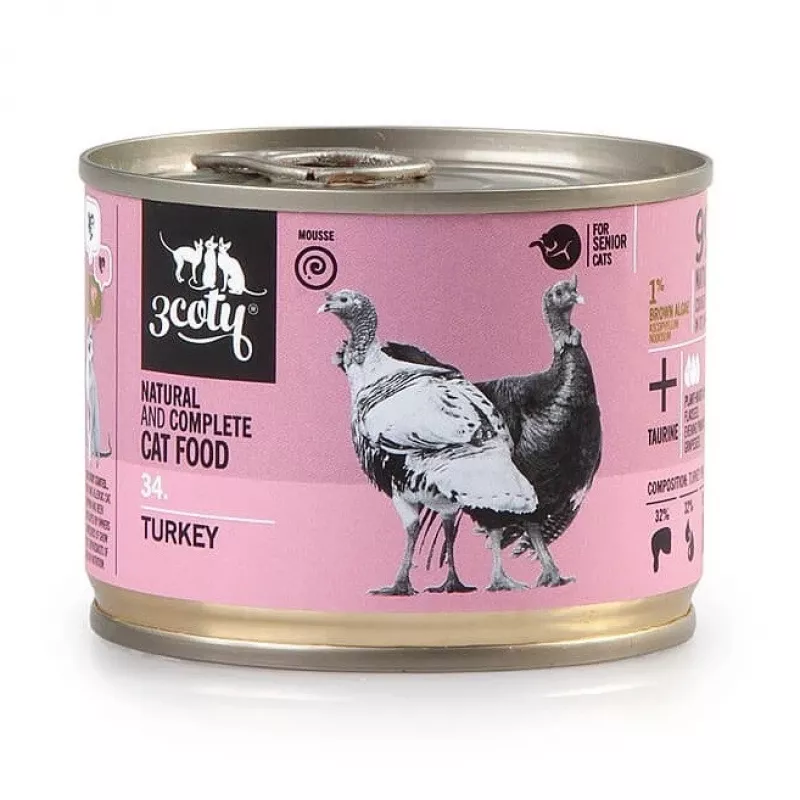 3COTY 34. Kalkun Senior - märg kassitoit - 180g