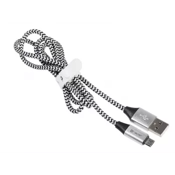 USB-kaabel Tracer TRAKBK46928 1 m USB A Micro-USB B Must Hõbedane