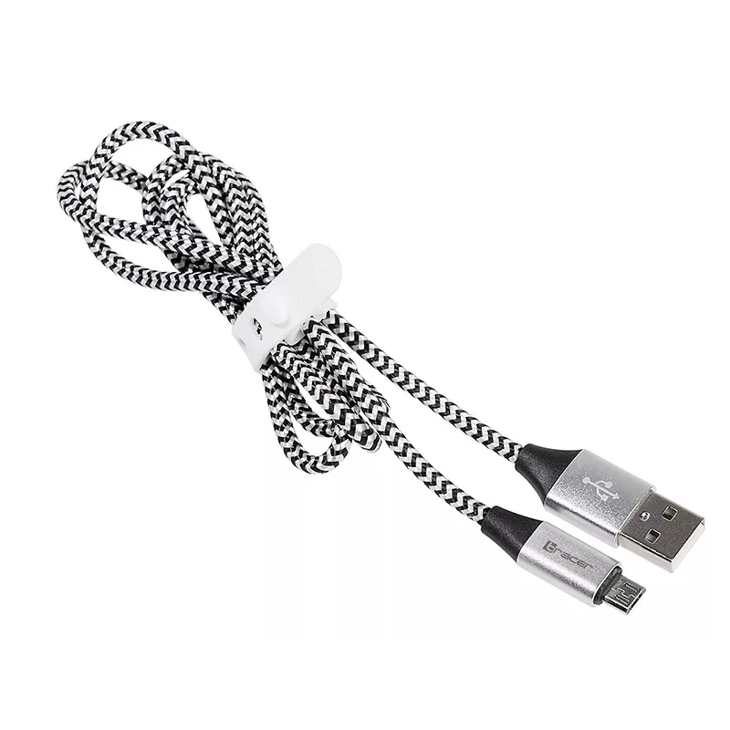USB-kaabel Tracer TRAKBK46928 1 m USB A Micro-USB B Must Hõbedane