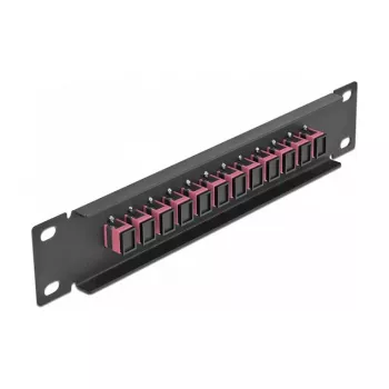 DeLOCK Fiiberoptiline patch-paneel 10 tolli 12 porti SC Simplex Violetne 1U Must