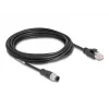 Võrgukaabel DeLOCK M12 kaabel A-kodeeritud 8 kontaktiga isane RJ45 isasele Cat5e 5 m Must