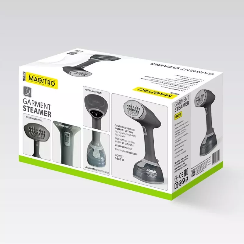 Auruti Maestro MR-358 1600W, käes hoitav riideauruti vertikaalseks aurutamiseks