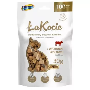 Külmkuivatatud veisemaksa kassimaius Hilton Treats 30 g — ühekomponendiline, teraviljavaba, gluteenivaba