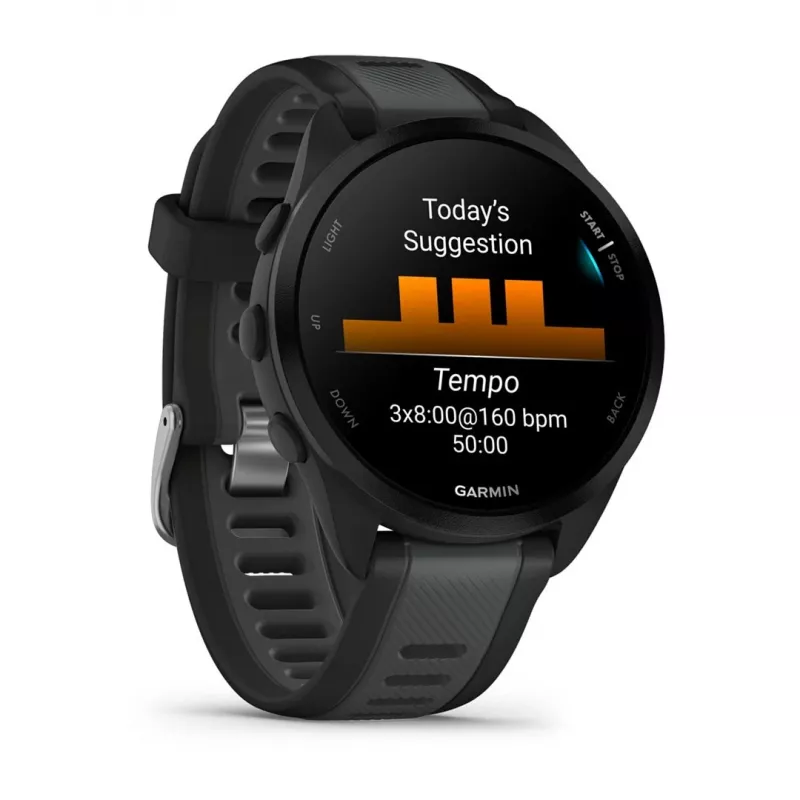 Garmin Forerunner 165 Music - Must - Spordikell rihmaga - Silikoon - Kiltkivihall - Randme suurus: 126-203 mm - Ekraan 3 cm (1,2) (010-02863-30)