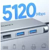 USB-C jaotur Aukey CB-C89 10-ühes, RJ45 1000Mbps, HDMI 4K, mitu porti