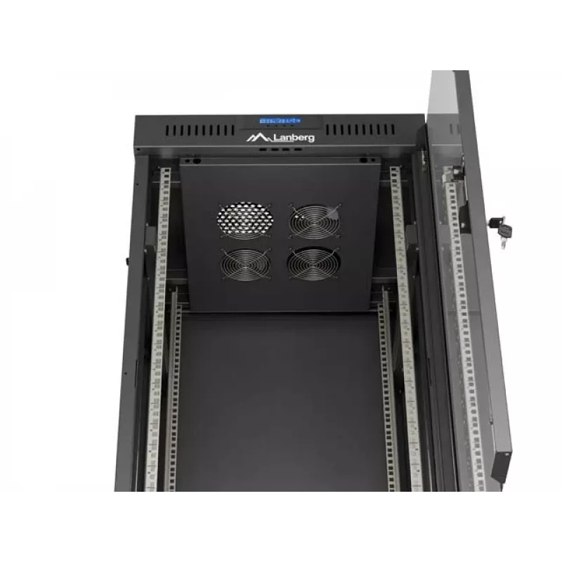 Freestanding rack cabinet LANBERG FF01-6624-12BL 24U 19 inch 600×600 mm, IP20, 1200 kg, must