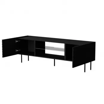 TV-kapp cama meble LUCCA 180x40x59 cm, must puitlaastplaadist pealispind, must raam