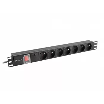 LANBERG PDU-07E-0200-IEC-BK PDU 1U 10A 7 pistikupesa Prantsuse 2m Must