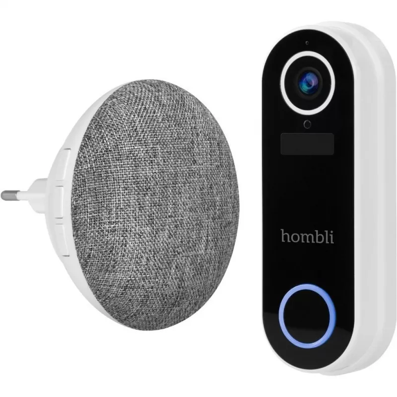 Uksekella helin Hombli Doorbell Chime 2, Avanca International BV — juhtmevaba 433,92 MHz, AC 110–240 V, C-tüüpi pistik, hall/valge