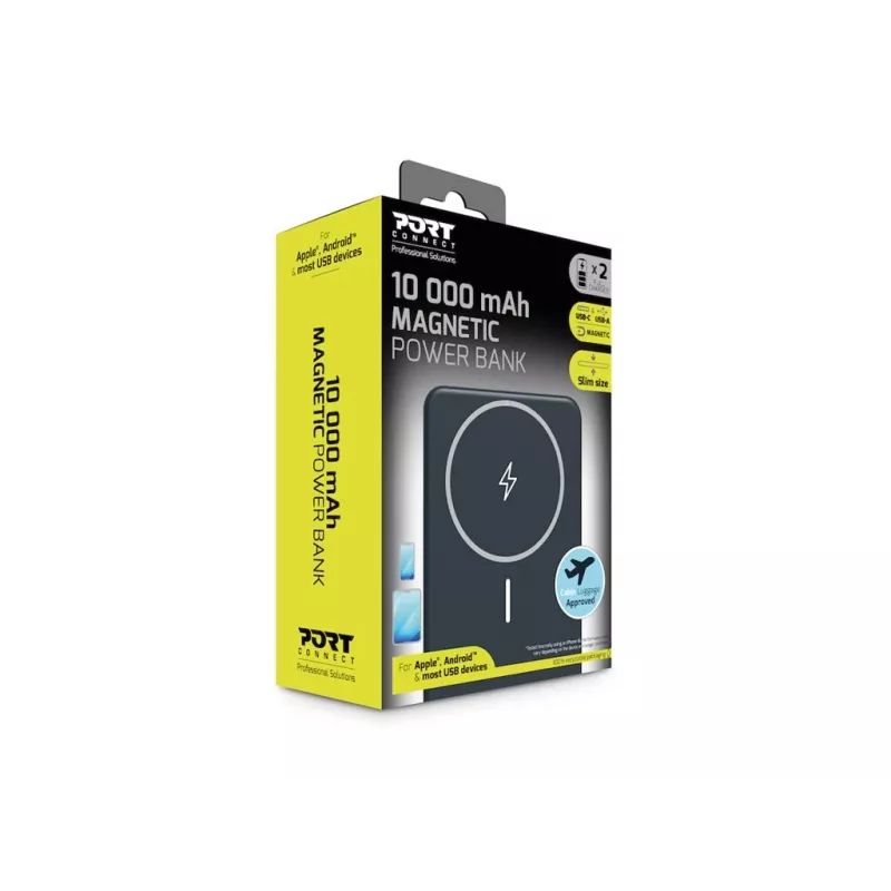 Akupank Port Designs 907005 10000 mAh juhtmevaba laadimisega must