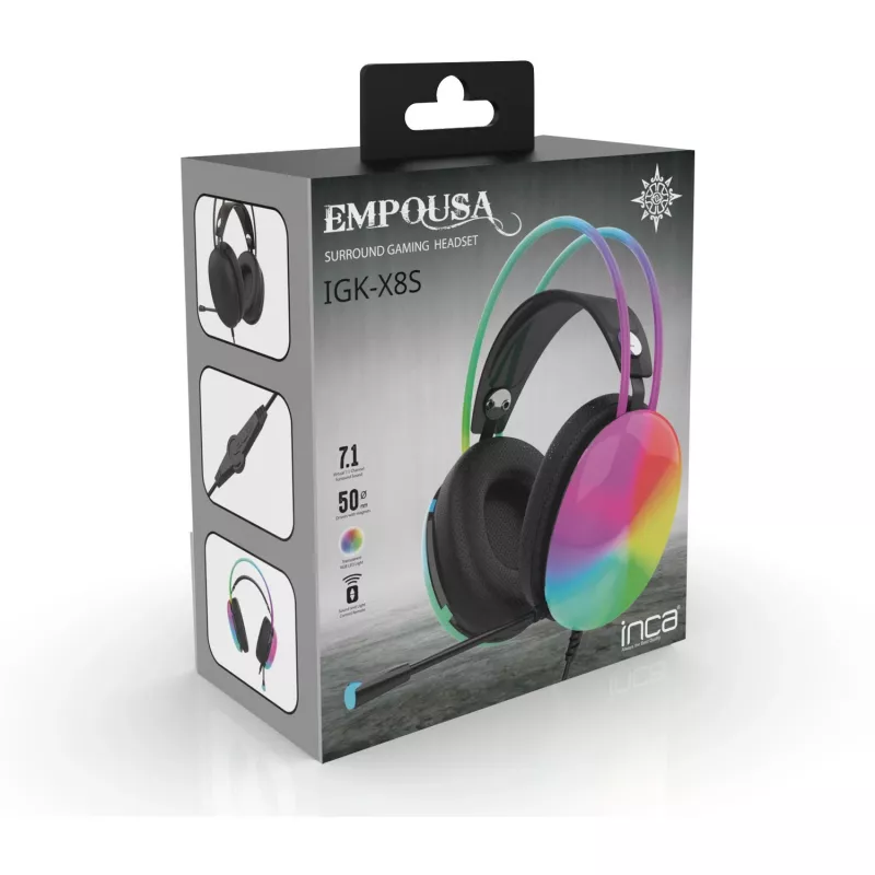 Cian Technology GmbH INCA mängupeakomplekt IGK-X8S 7.1 USB RGB-LED must - peakomplekt