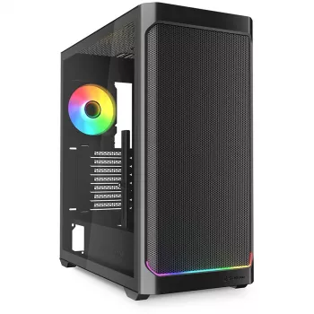 PC-korpus Sharkoon AK4W RGB Strip Midi Tower must