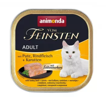 ANIMONDA Vom Feinsten Adult kalkun, veiseliha ja porganditega - märg kassitoit - 100g