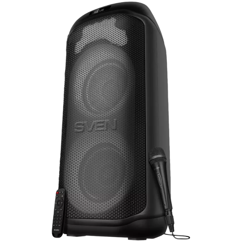 Kõlar SVEN PS-1050, must (200W, TWS, Bluetooth, FM, USB, microSD, LED-ekraan, 7200mAh)