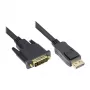 Good Connections ühenduskaabel DisplayPort-DVI-D 24+1 - 24K kuldkontaktid - OFC - must - 1m