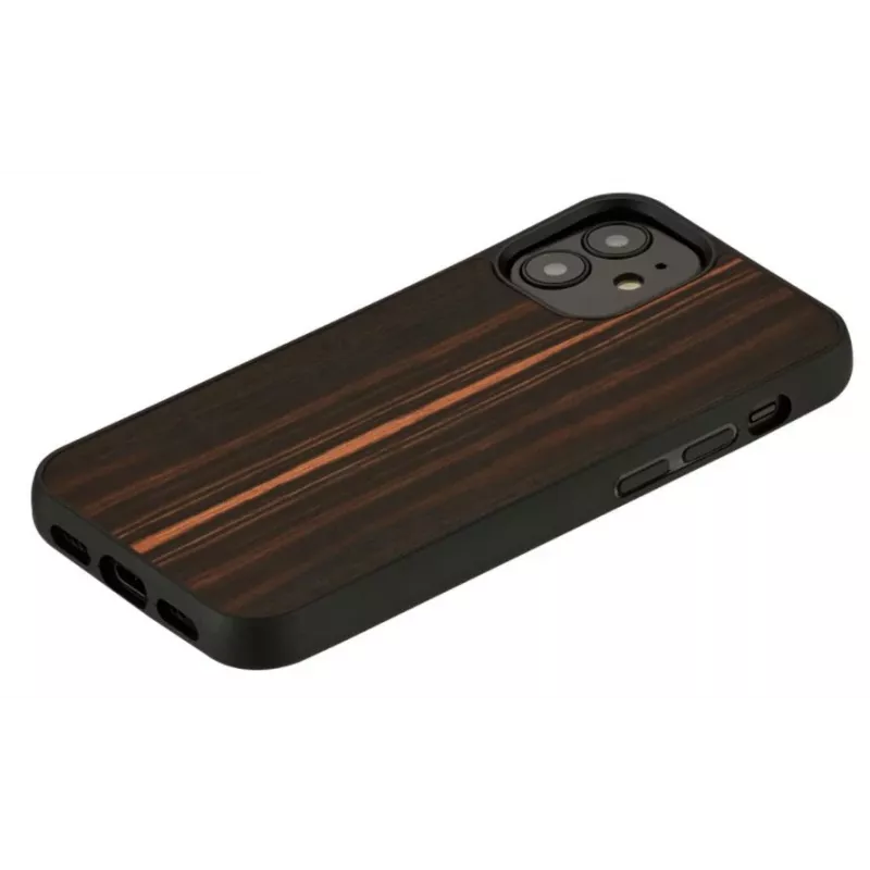 Kaitsev telefonikott Man and Wood iPhone 12 mini jaoks — eebenmust