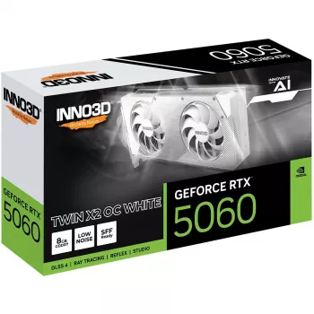 Videokaart Inno3D GeForce RTX 5060 Twin X2 OC — 8 GB GDDR7, 128-bit, PCIe 5.0, 2280 MHz