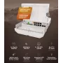Võrgulüliti MikroTik netPower Lite 8P — 8× Gigabit Ethernet (10/100/1000), PoE (IEEE 802.3af/at), 24–57V sisend, valge