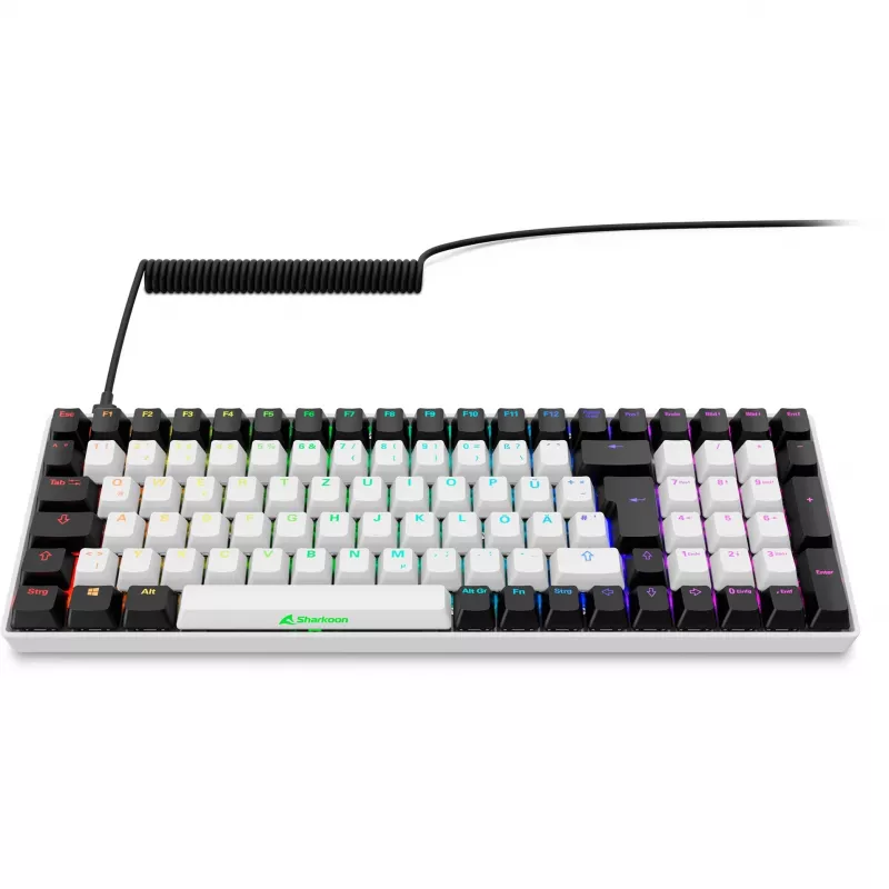 Sharkoon SKILLER SGK50 S2 White DE-Layout Gateron Yellow Klaviatuur